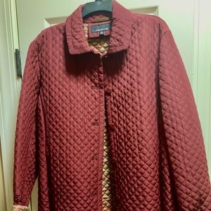 Jones New York Burgundy Quilted Jacket